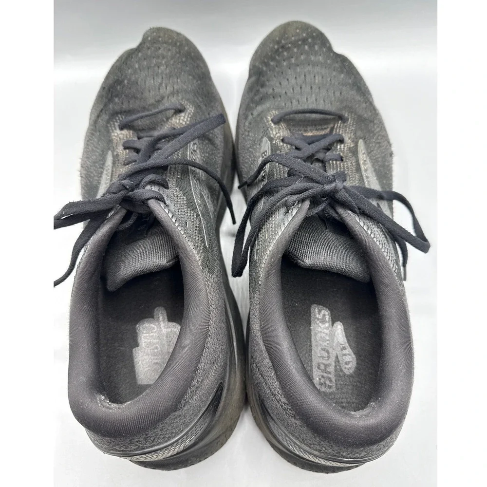 Brooks Ghost 16 Mens Running Shoes Triple Black Mesh DNA LOFT v3 Sneakers Sz 14